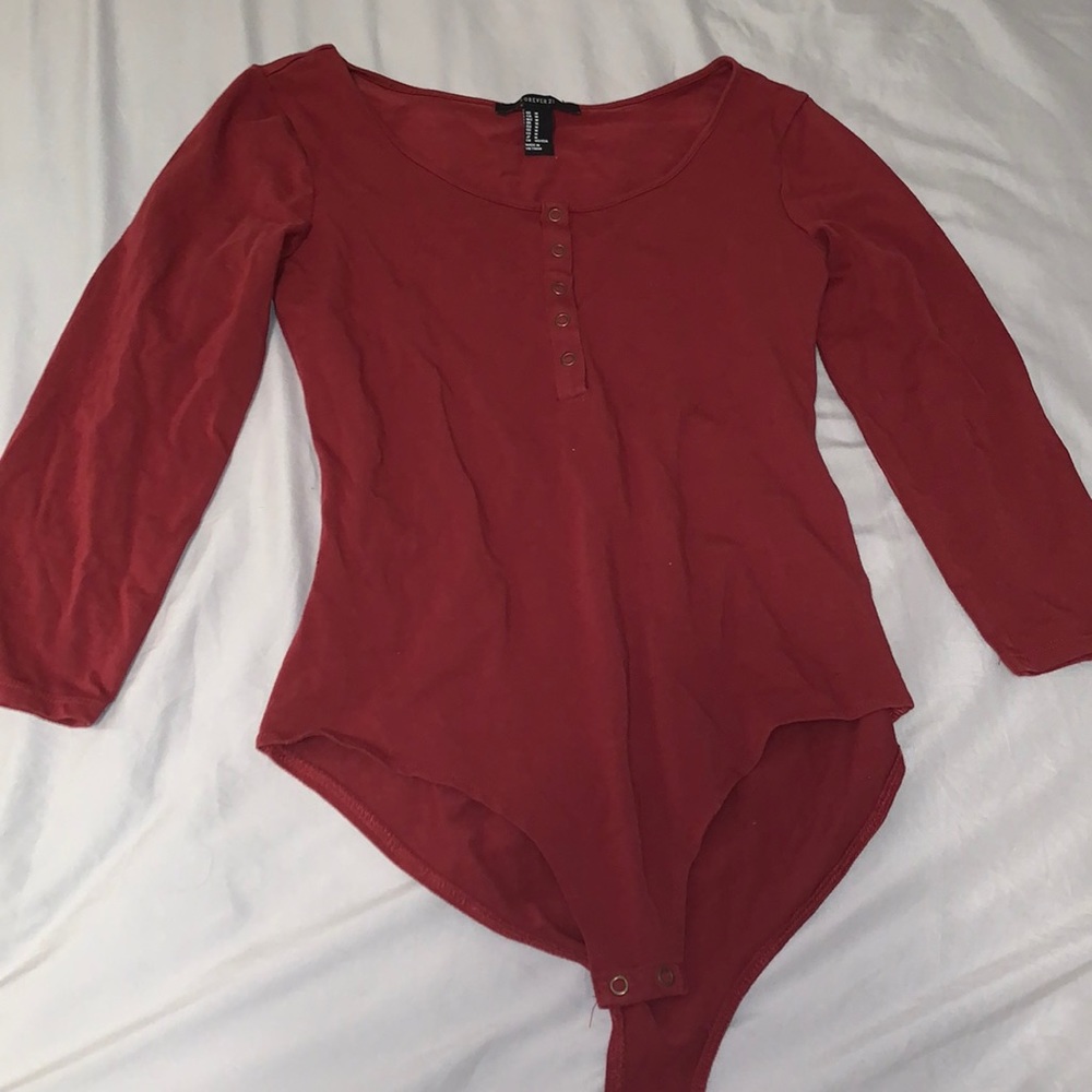 Burnt orange 3/4 sleeve bodysuit